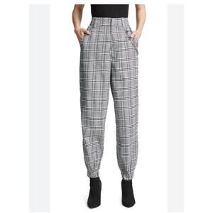 I.Am.Gia Cobain Barrel Tapered Leg Pants Black White Checkered Small